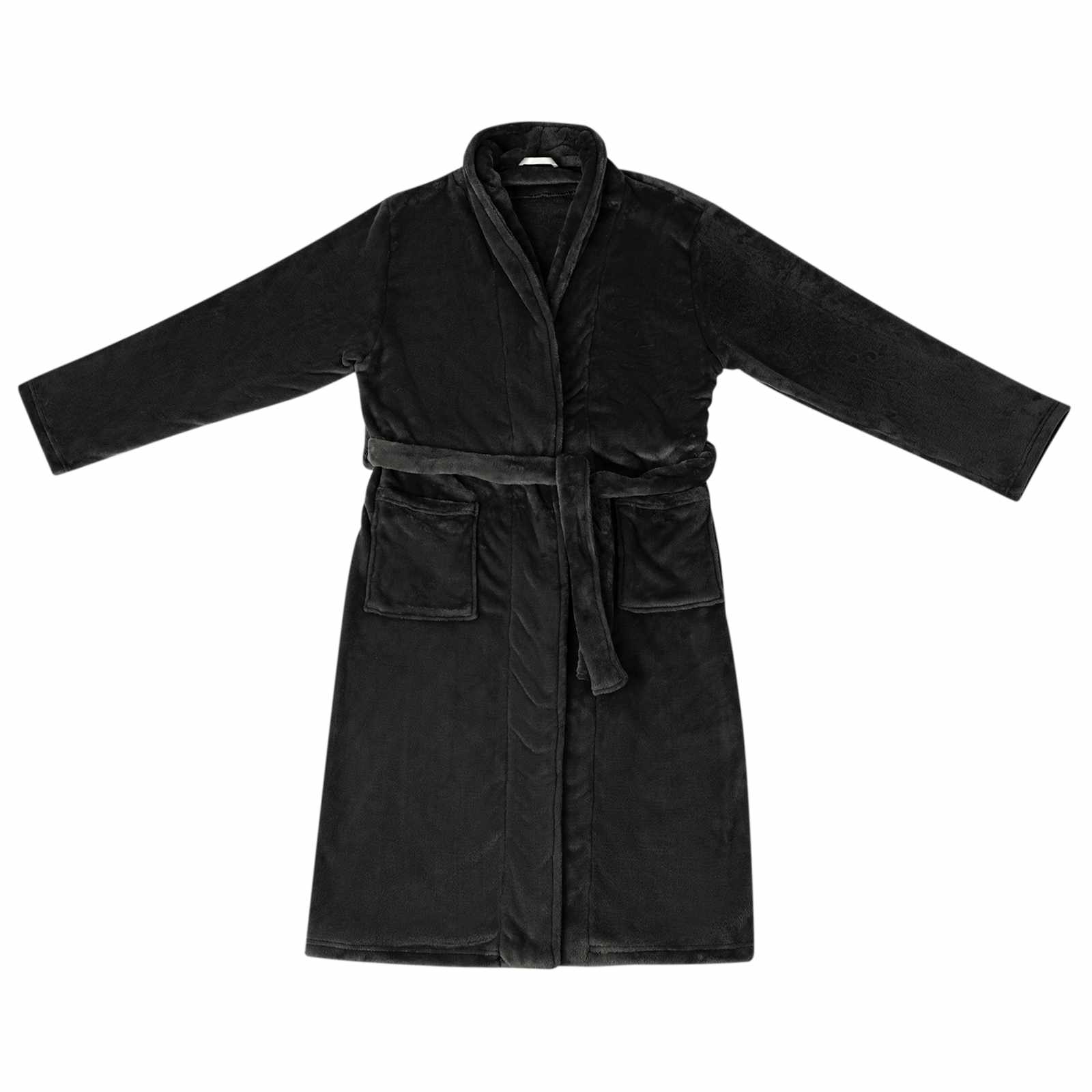 Bade mantil bez kapuljače Crna xl Flanel