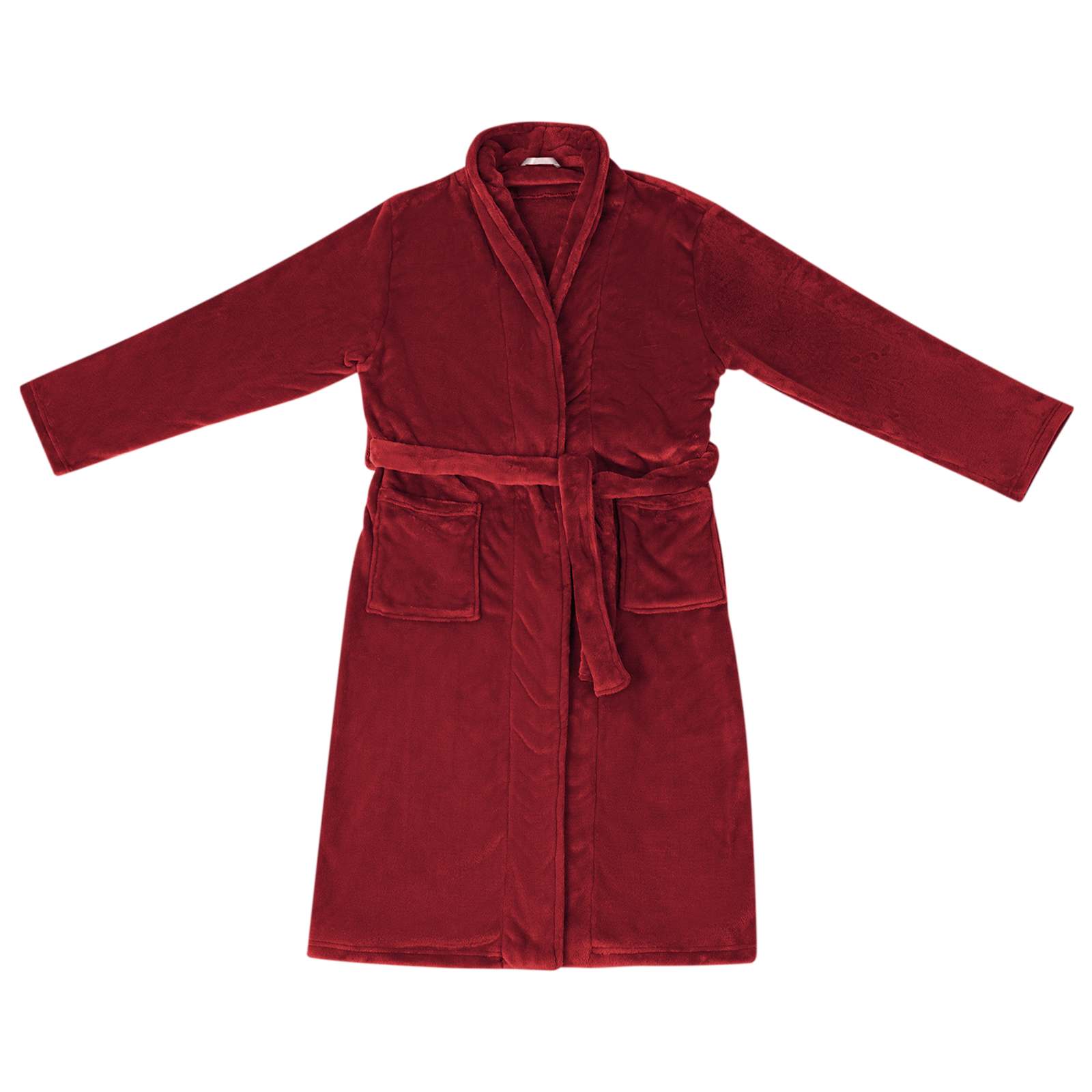 Bade mantil bez kapuljače Bordeaux Crvena xl Flanel