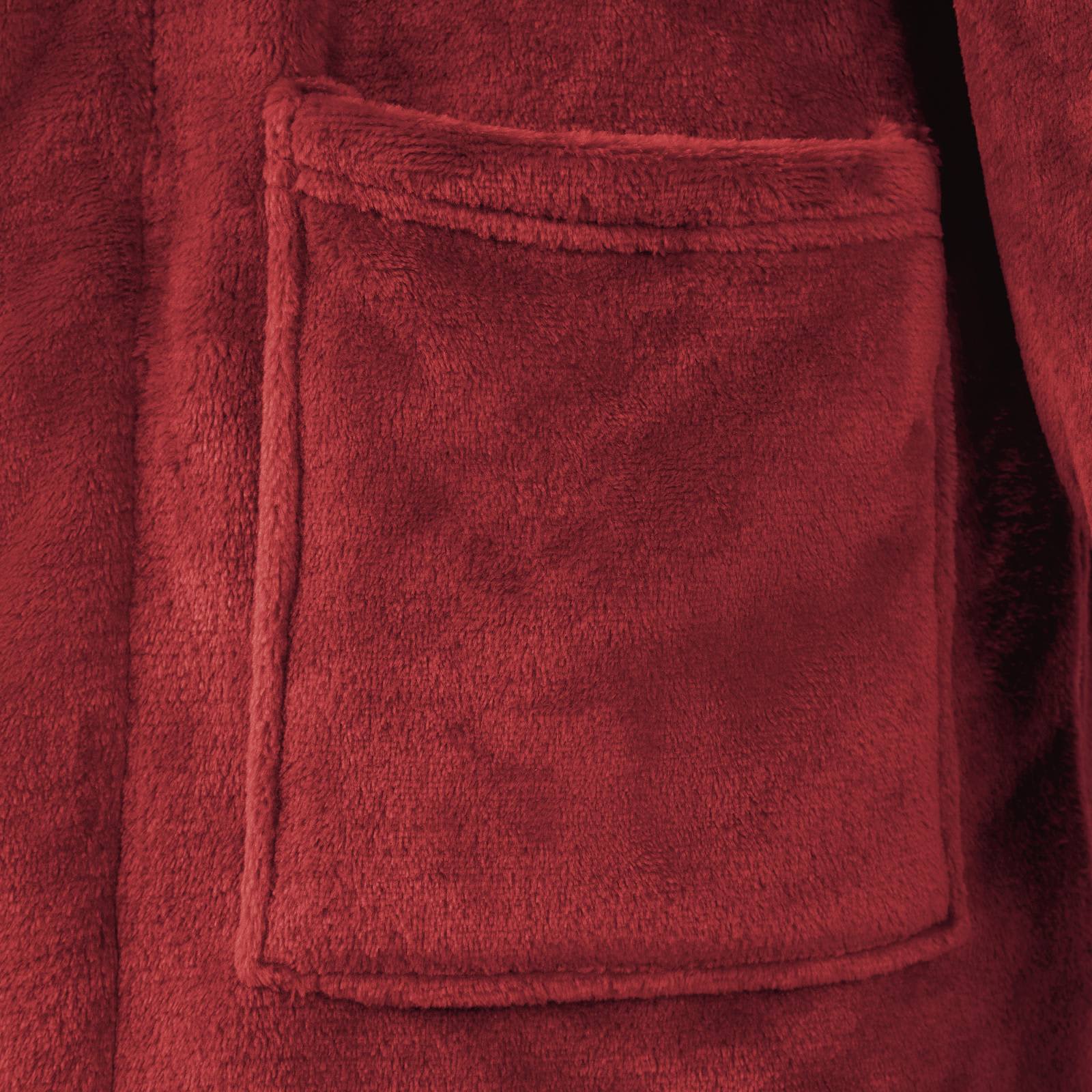 Bade mantil bez kapuljače Bordeaux Crvena xxxl Flanel