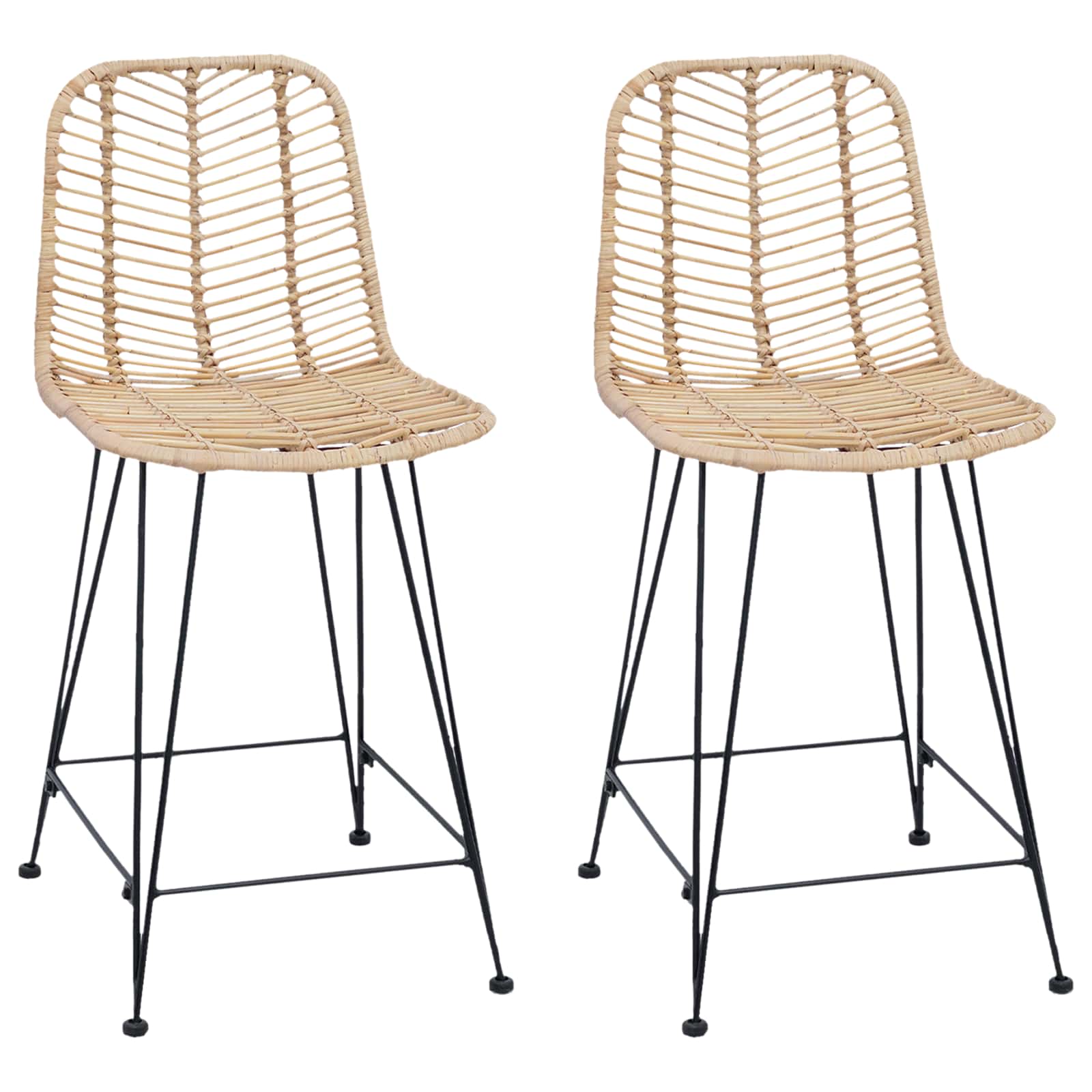 Barski stolac 2 pcs 44,5 x 54,5 x 97,5 cm Ratan i čelik