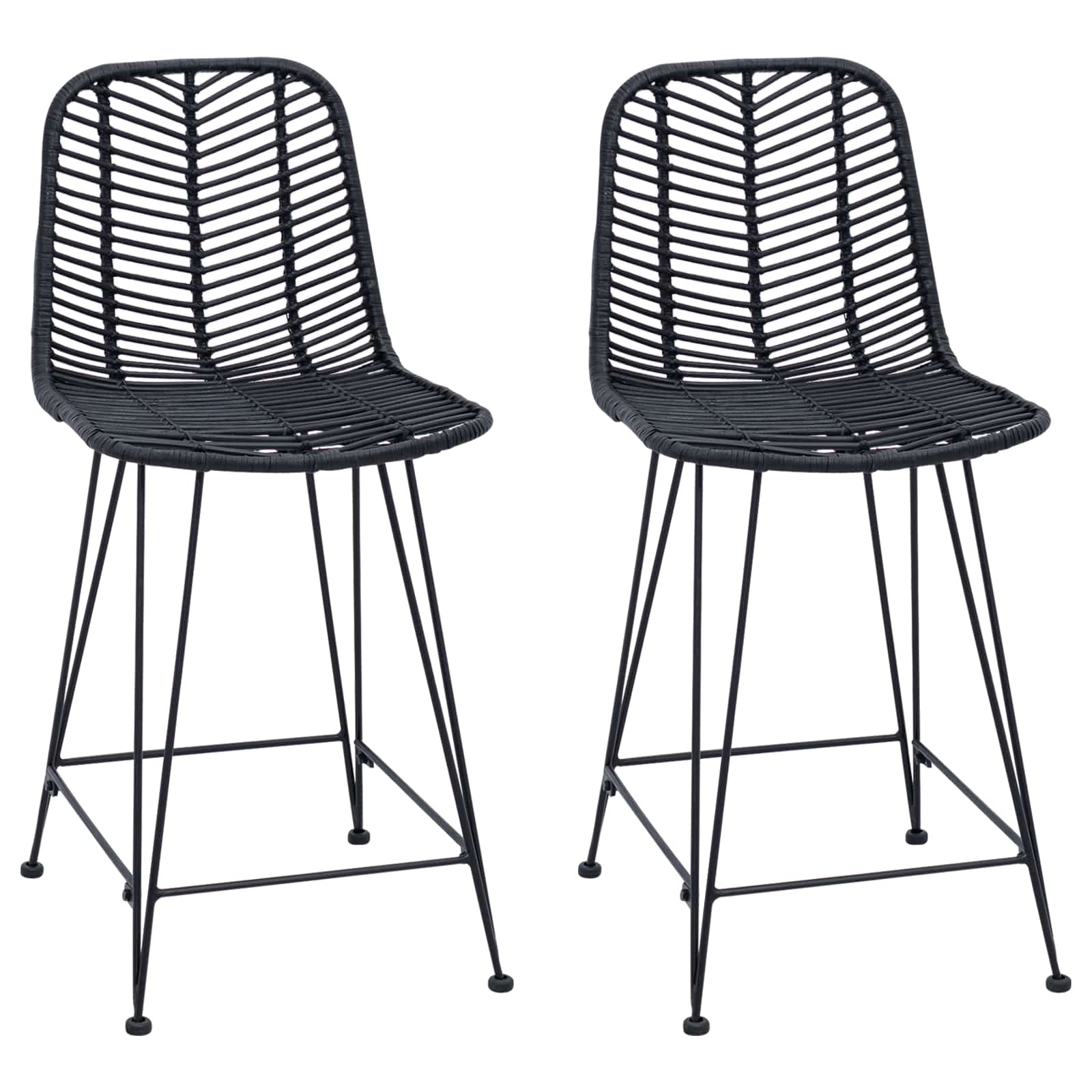 Barski stolac 2 pcs 44,5 x 54,5 x 97,5 cm Ratan i čelik