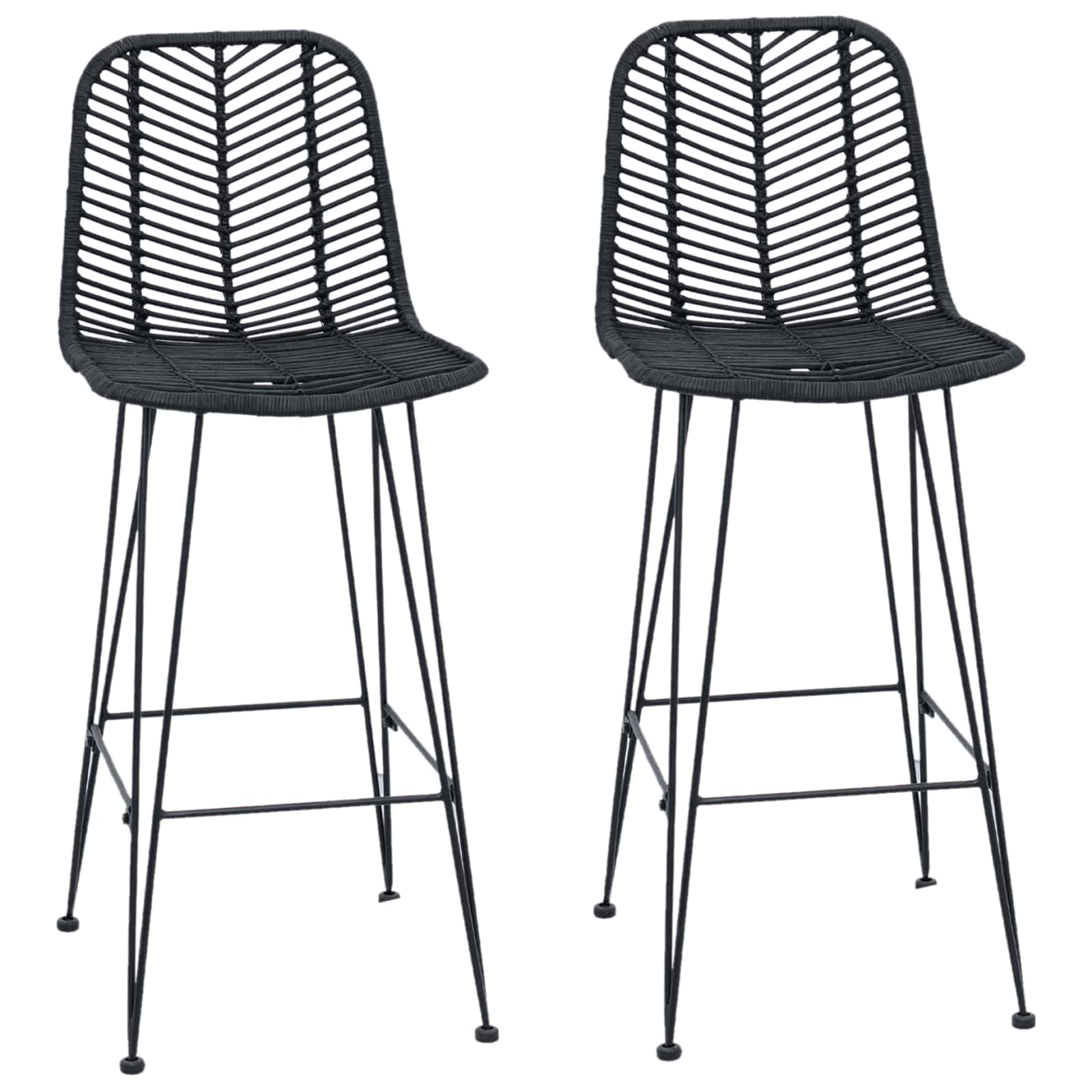 Barski stolac 2 pcs 44 x 52 x 111 cm Ratan i čelik