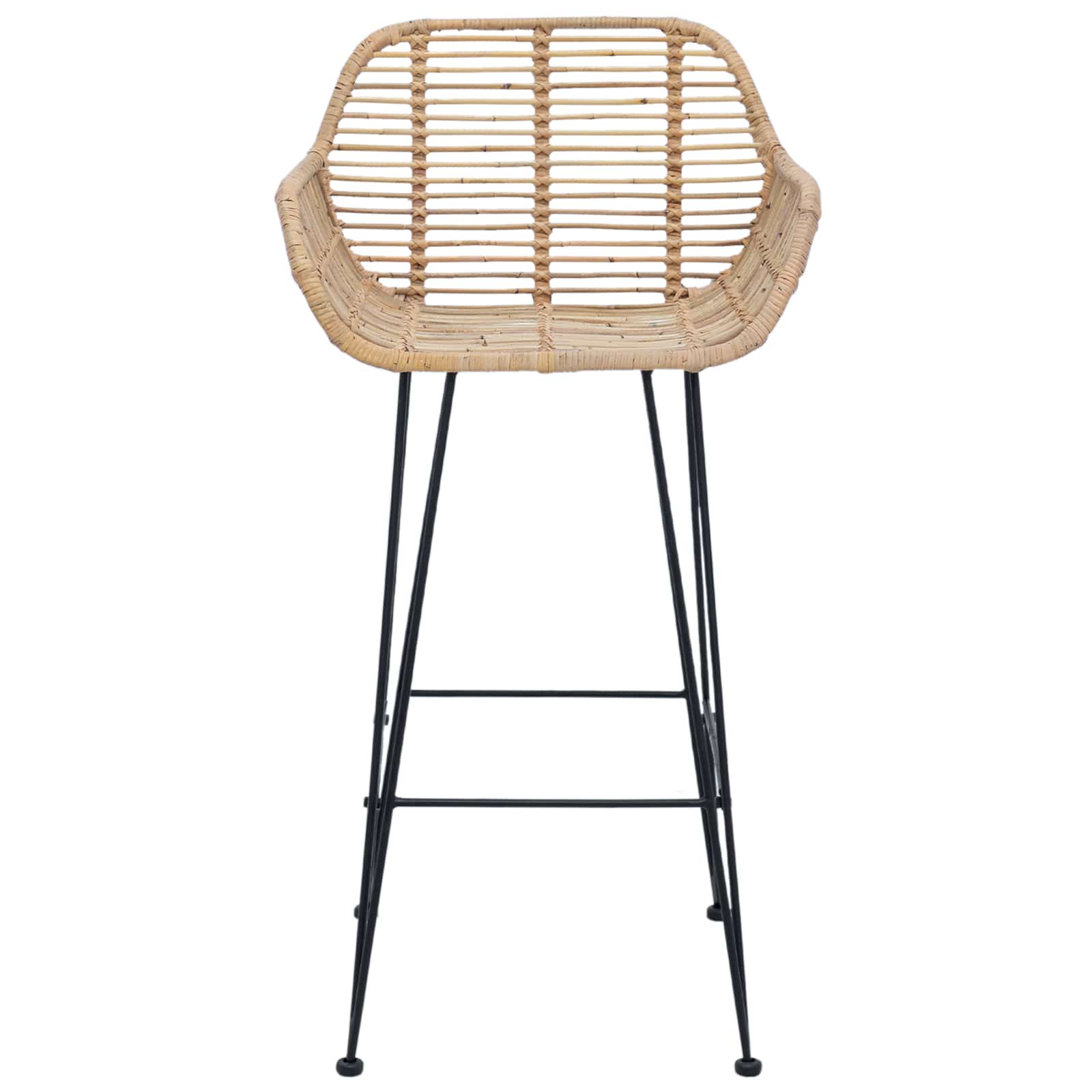 Barski stolac 2 pcs 55 x 52 x 92 cm Ratan i čelik