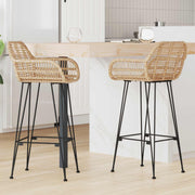 Barski stolac 2 pcs 55 x 52 x 105 cm Ratan i čelik