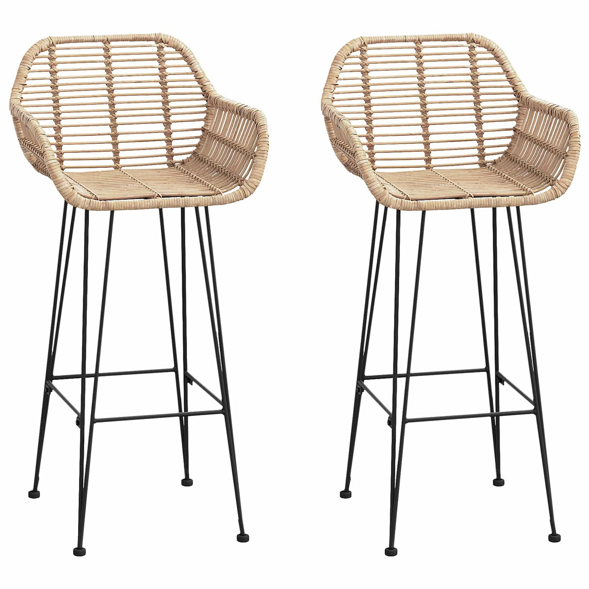 Barski stolac 2 pcs 55 x 52 x 105 cm Ratan i čelik