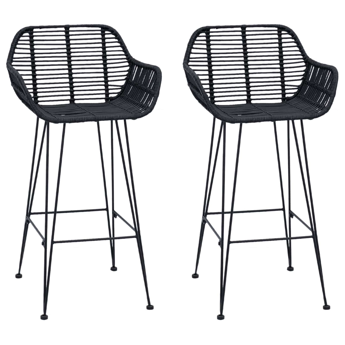 Barski stolac 2 pcs 55 x 52 x 92 cm Ratan i čelik