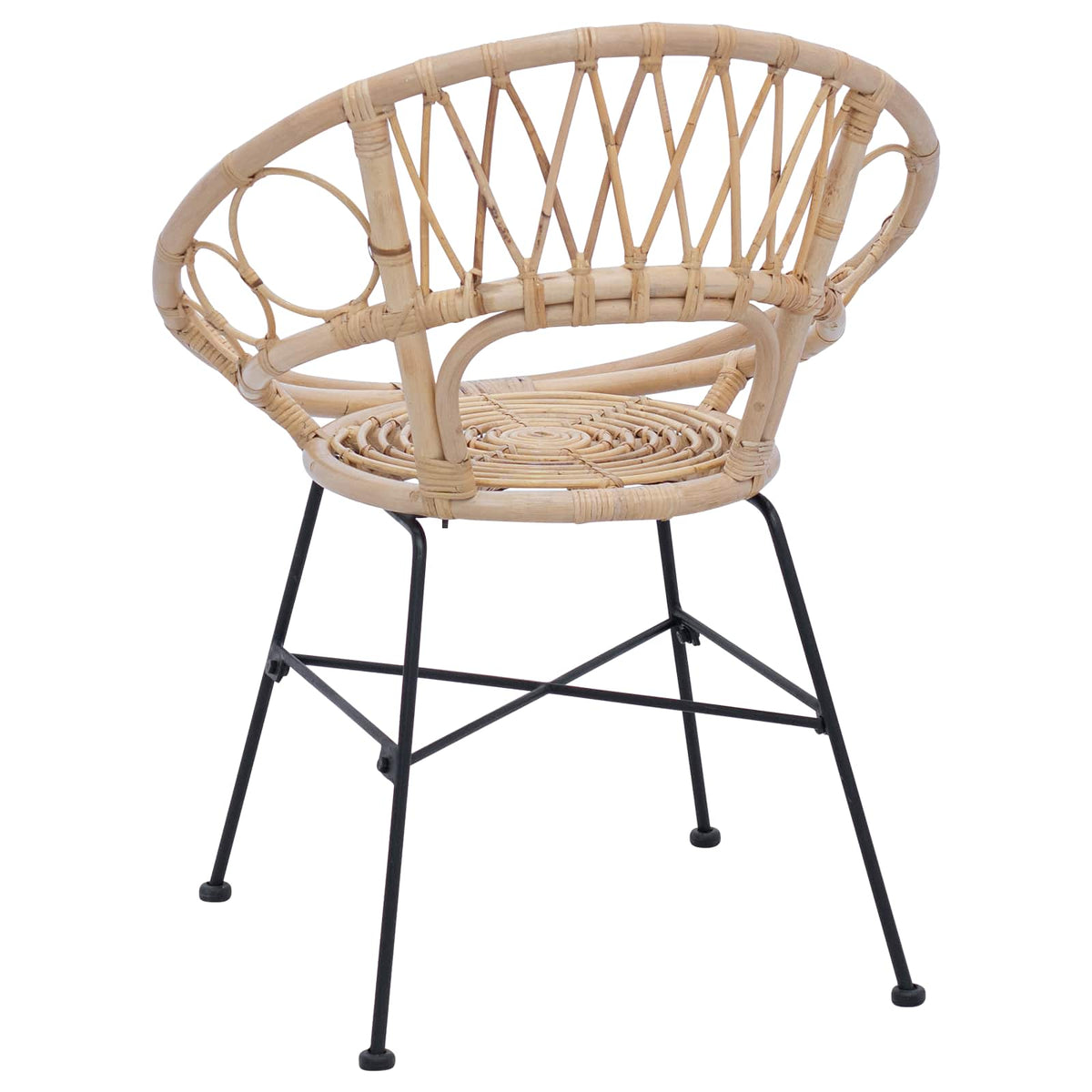 Stolac za blagovanje 2 pcs Ratan i čelik 54 x 65 x 82 cm