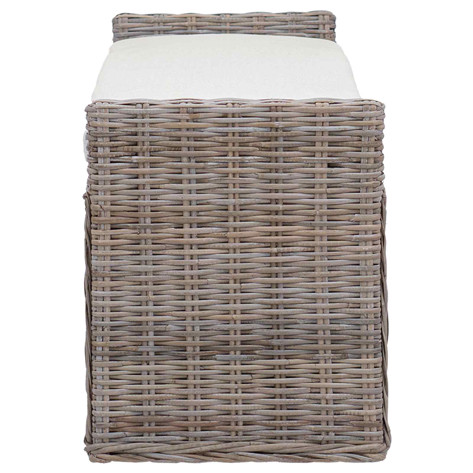Klupa za pohranu s jastukom Siva 110 x 40 x 50 cm Ratan
