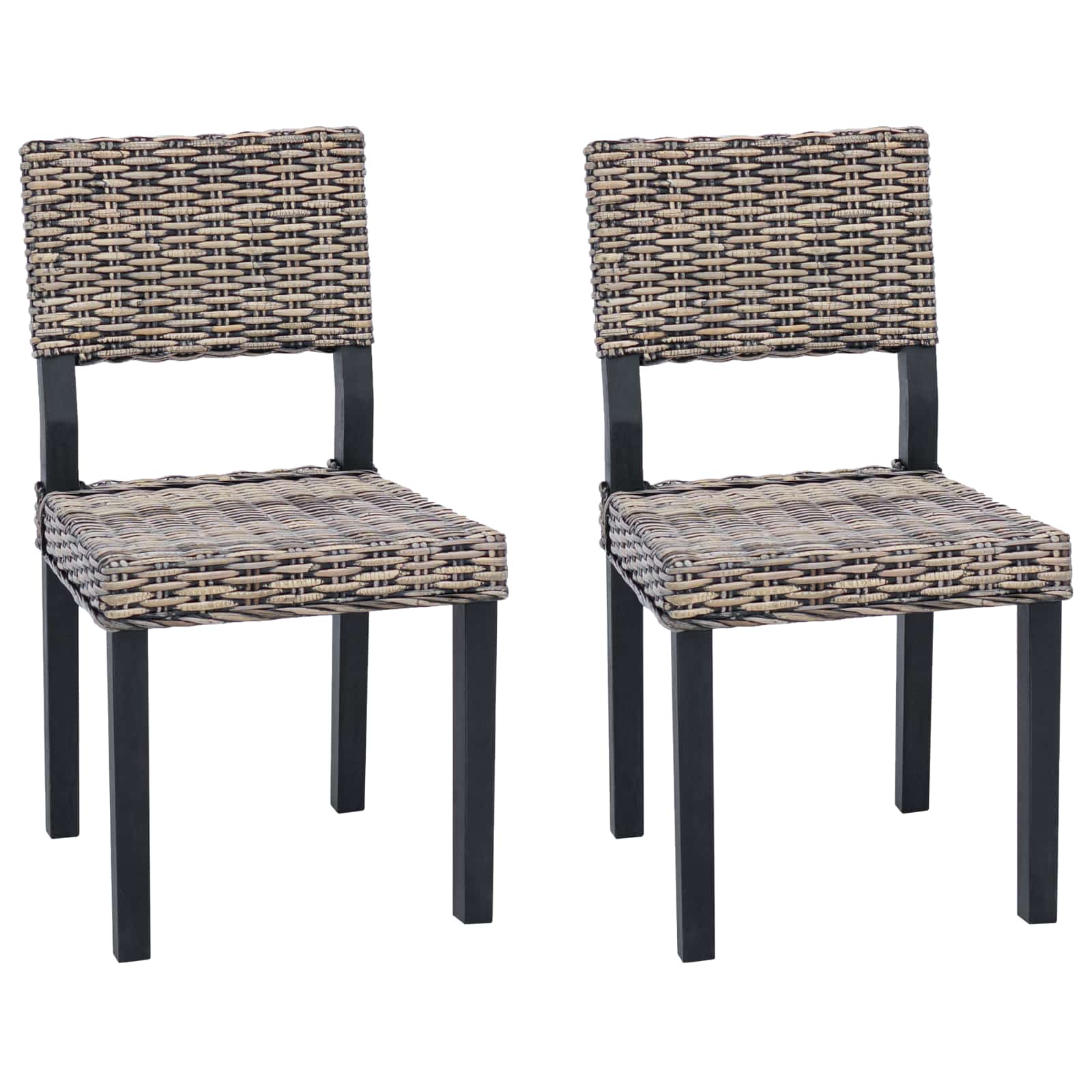 Stolac za blagovanje 2 pcs Kubu Ratan Crno pranje