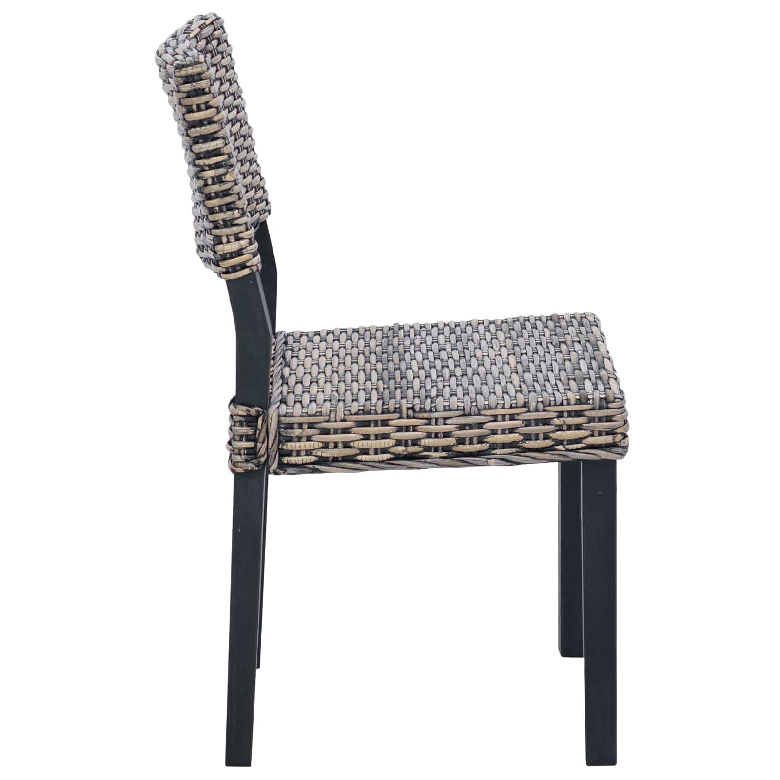Stolac za blagovanje 2 pcs Kubu Ratan Crno pranje