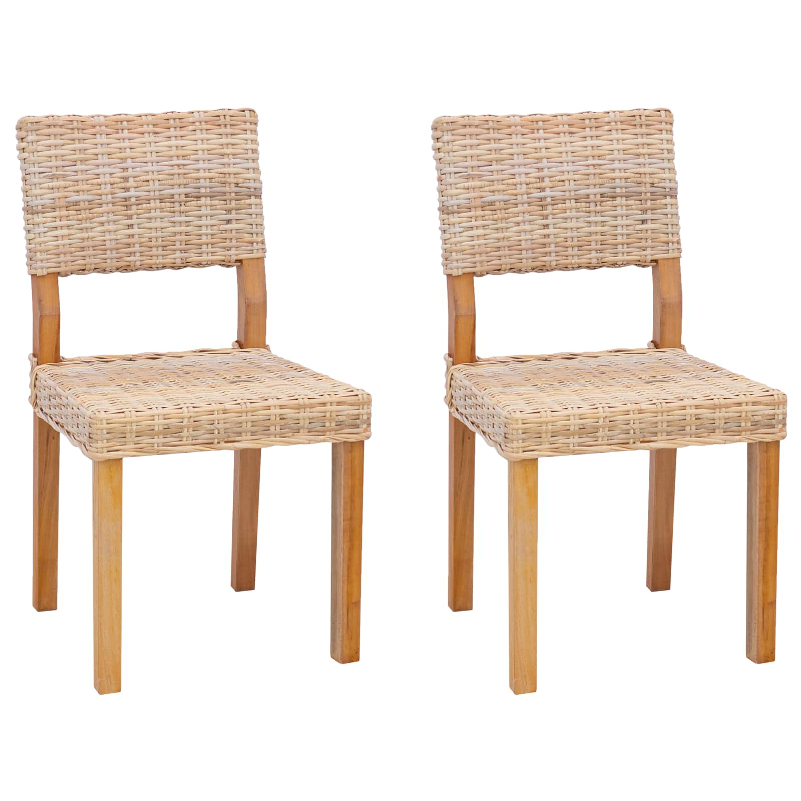 Stolac za blagovanje 2 pcs Kubu Ratan Prirodna 46 x 55 x 84 cm