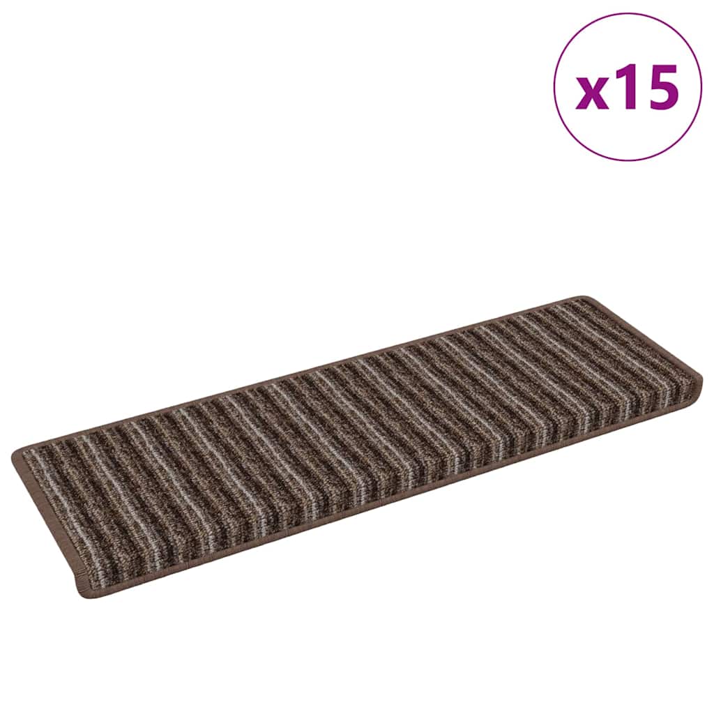 Samoljepljivi stepenasti ulošci 15 pcs Smeđa 65 x 21 x 4 cm