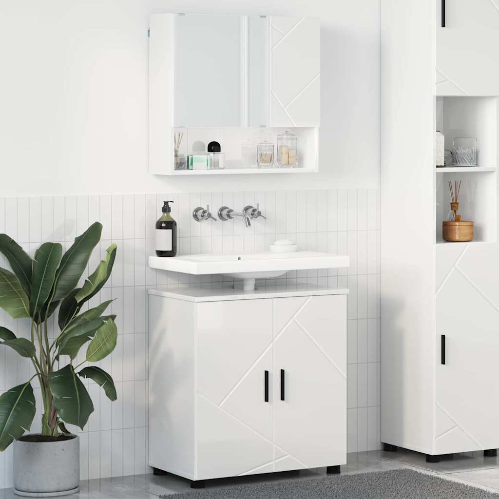 Set namještaja za kupaonicu Zidne 2 pcs Visoki sjaj bijela