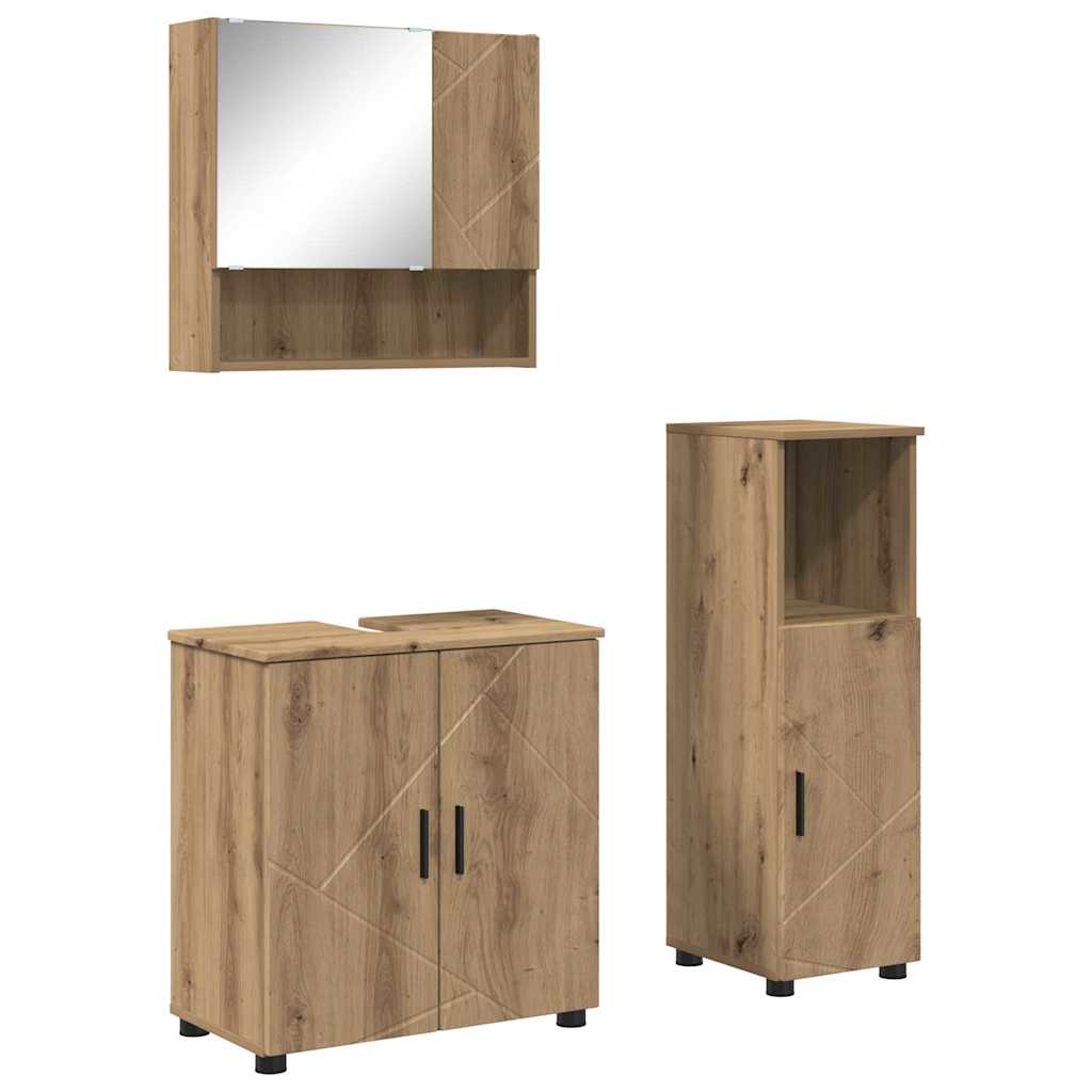 Set namještaja za kupaonicu 3 kom. Umjetnički hrast