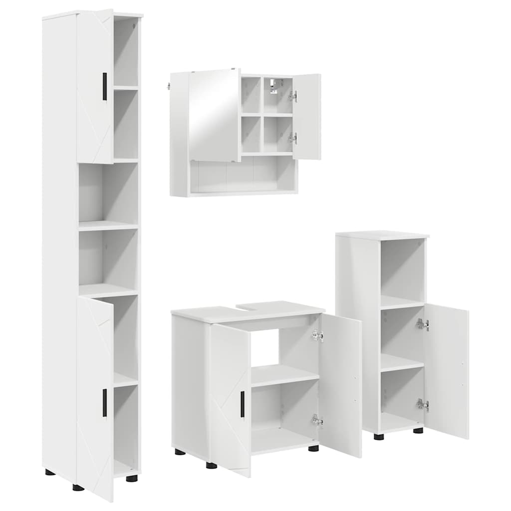 Set namještaja za kupaonicu Zidne s pohranom 4 pcs Bijelo