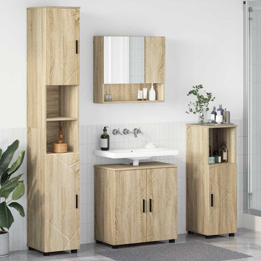 Set namještaja za kupaonicu 4 kom. Sonoma hrast 61 x 35 x 64 cm