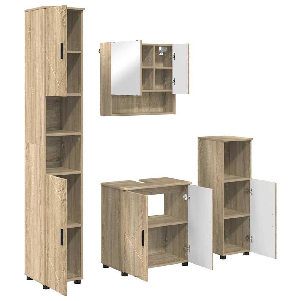 Set namještaja za kupaonicu 4 kom. Sonoma hrast 61 x 35 x 64 cm