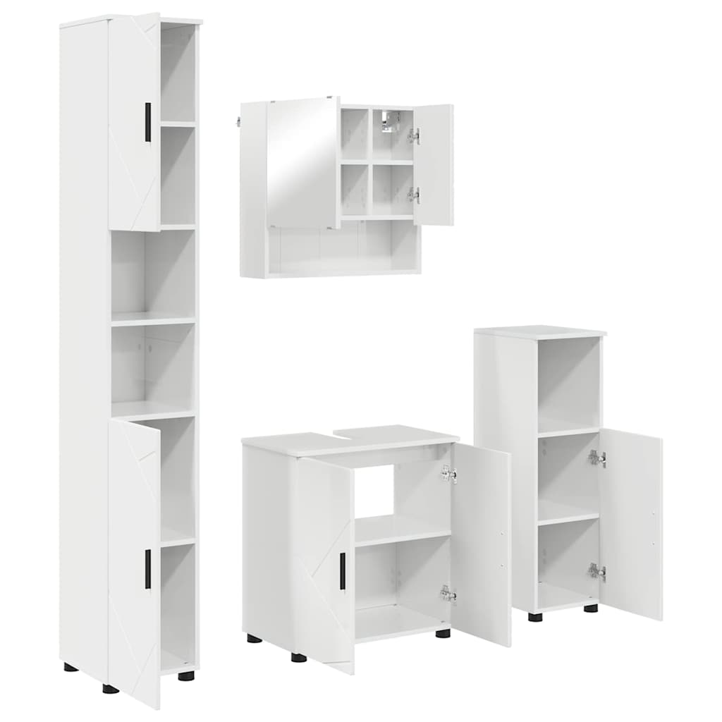 Set namještaja za kupaonicu Zidne 4 pcs Visoki sjaj bijela