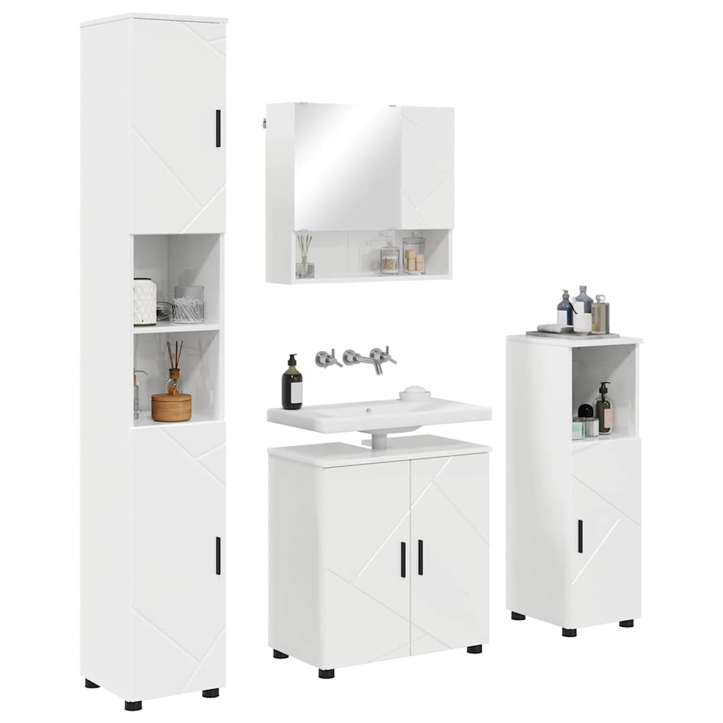 Set namještaja za kupaonicu Zidne 4 pcs Visoki sjaj bijela