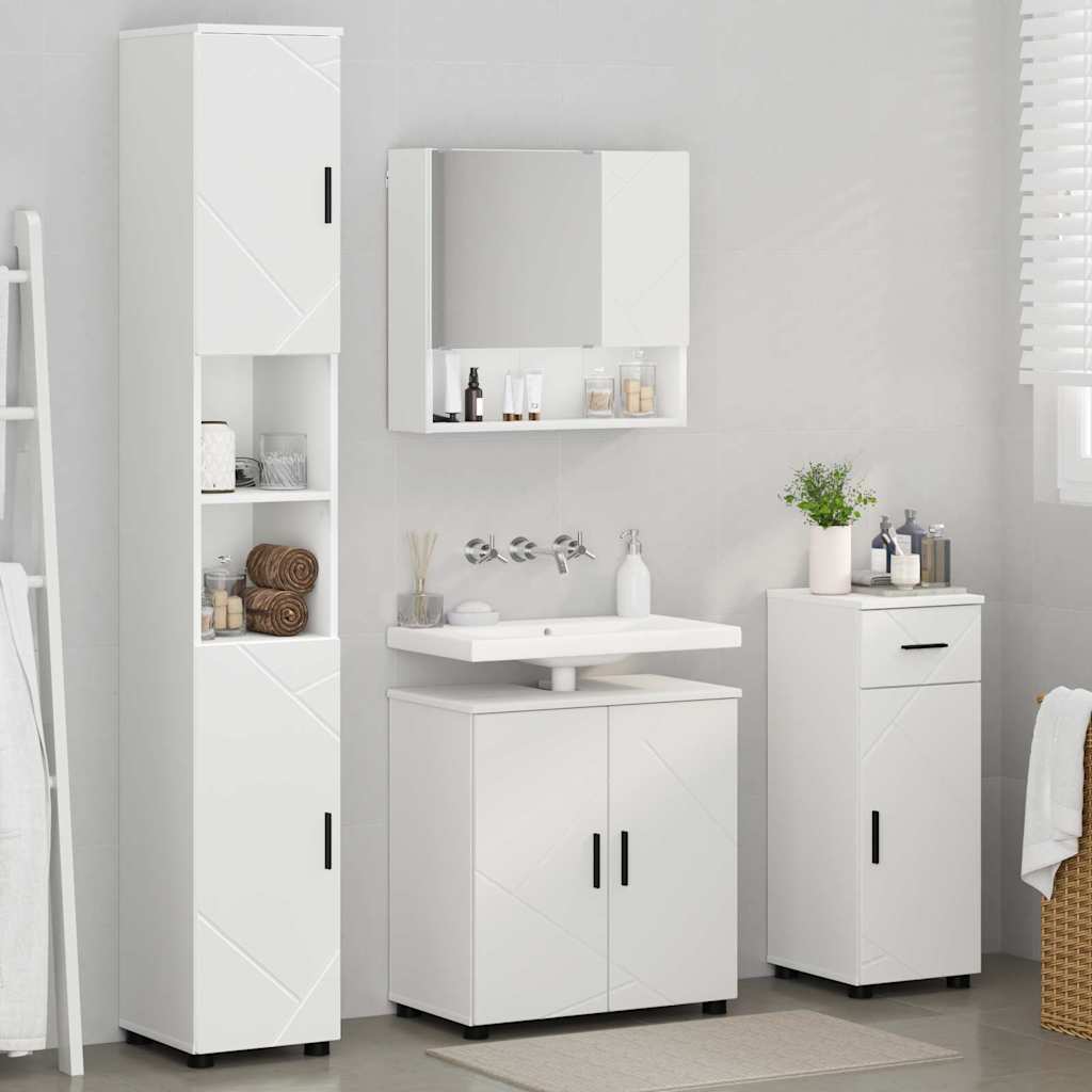 Set namještaja za kupaonicu s ladicama Zidne 4 pcs Bijelo