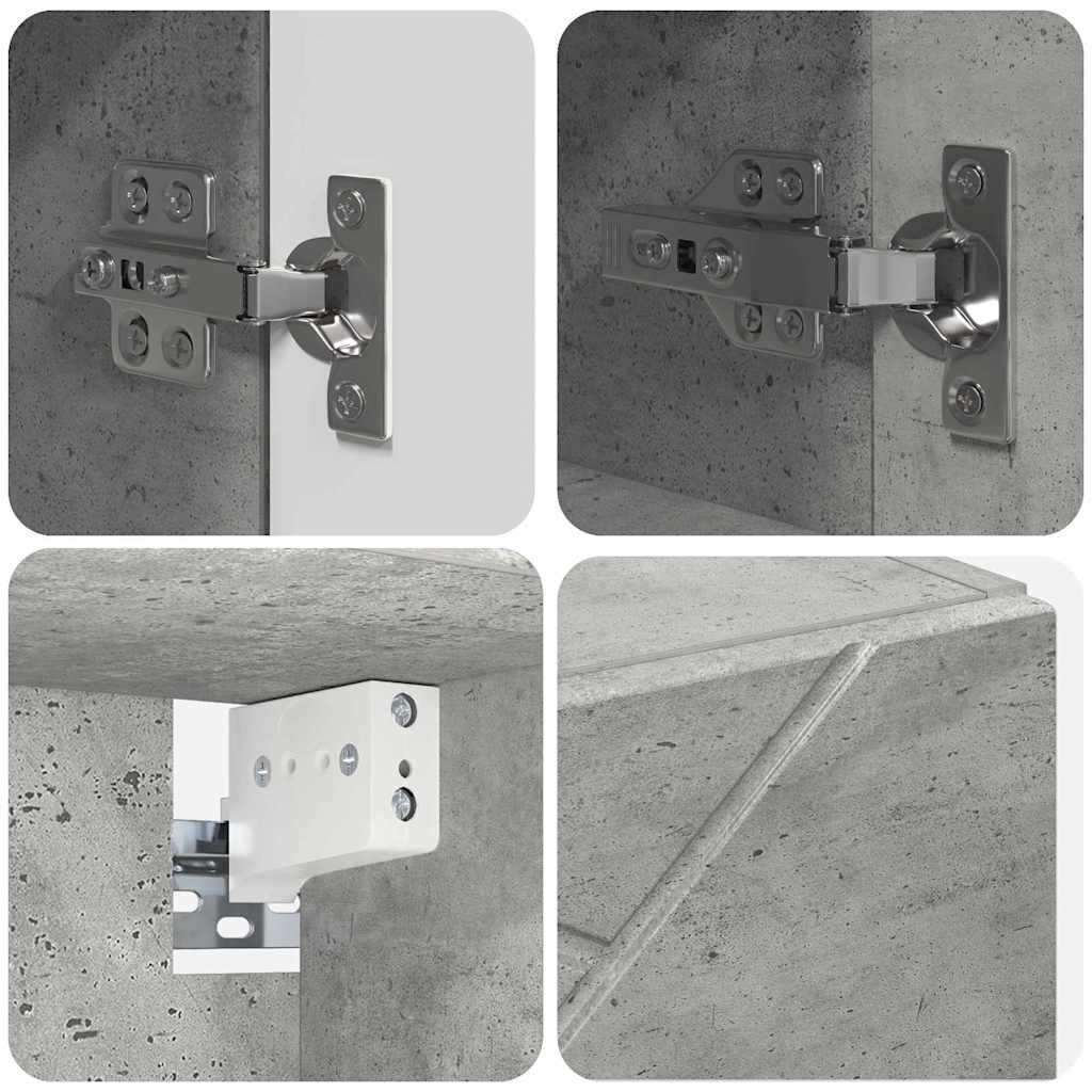 Set namještaja za kupaonicu Zidne s vratima 5 pcs Betonski sivi