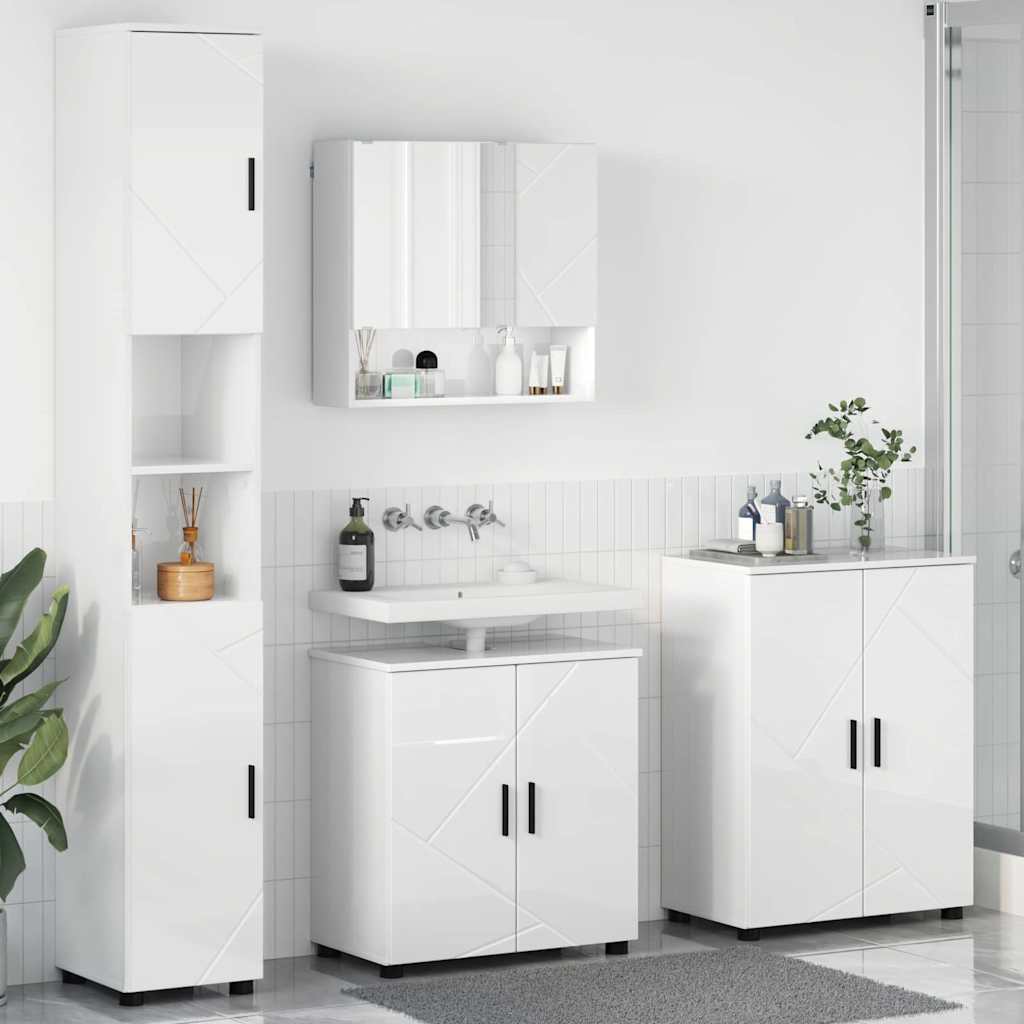 Set namještaja za kupaonicu Zidne 4 pcs Visoki sjaj bijela