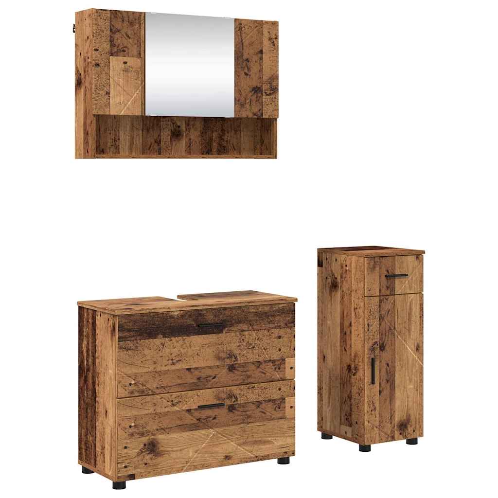 Set namještaja za kupaonicu 3 kom. Staro drvo