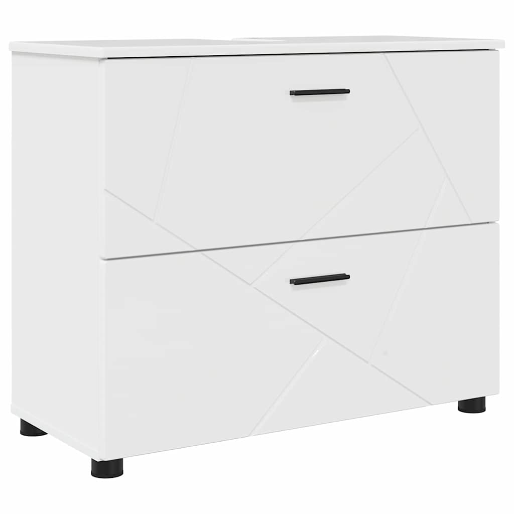 Set namještaja za kupaonicu 4 kom. Visoki sjaj bijela 35 x 30 x 192 cm