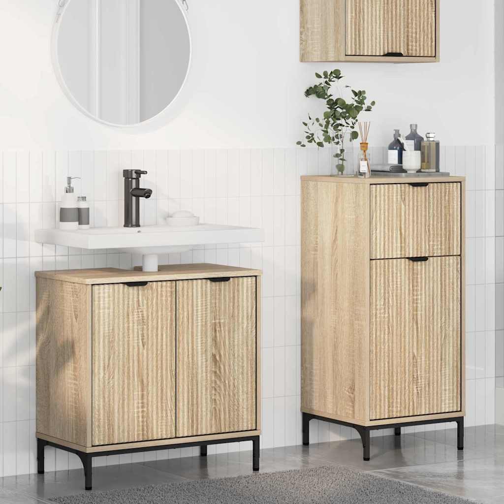 Set namještaja za kupaonicu s ladicama 2 pcs Sonoma hrast