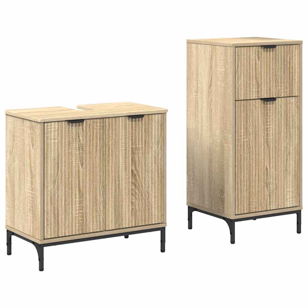 Set namještaja za kupaonicu s ladicama 2 pcs Sonoma hrast