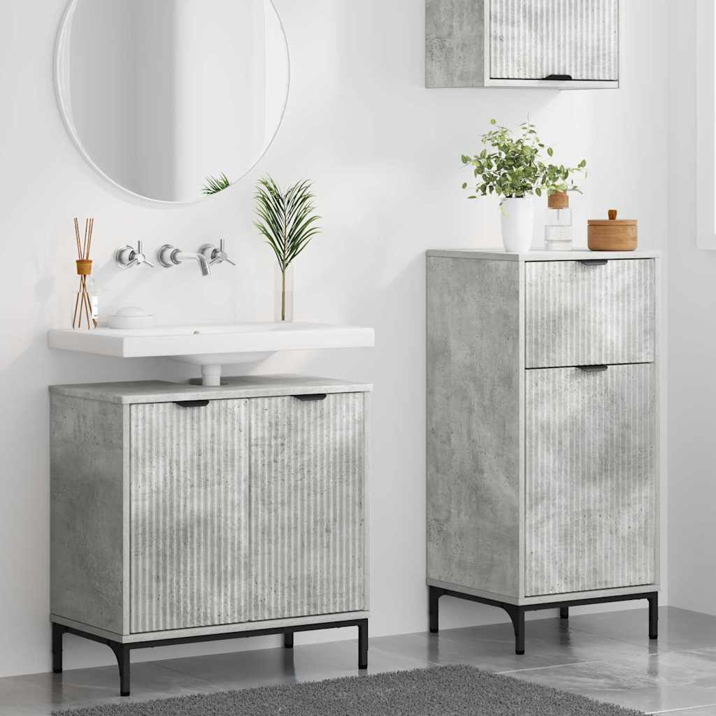 Set namještaja za kupaonicu s ladicama 2 pcs Betonski sivi
