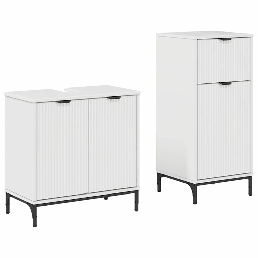 Set namještaja za kupaonicu s ladicama 2 pcs Visoki sjaj bijela