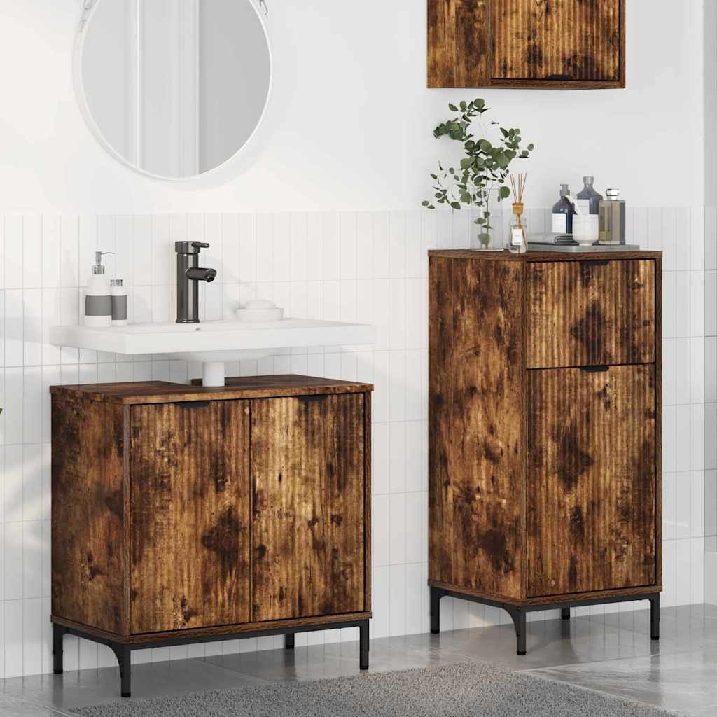 Set namještaja za kupaonicu s ladicama 2 pcs Dimljeni hrast