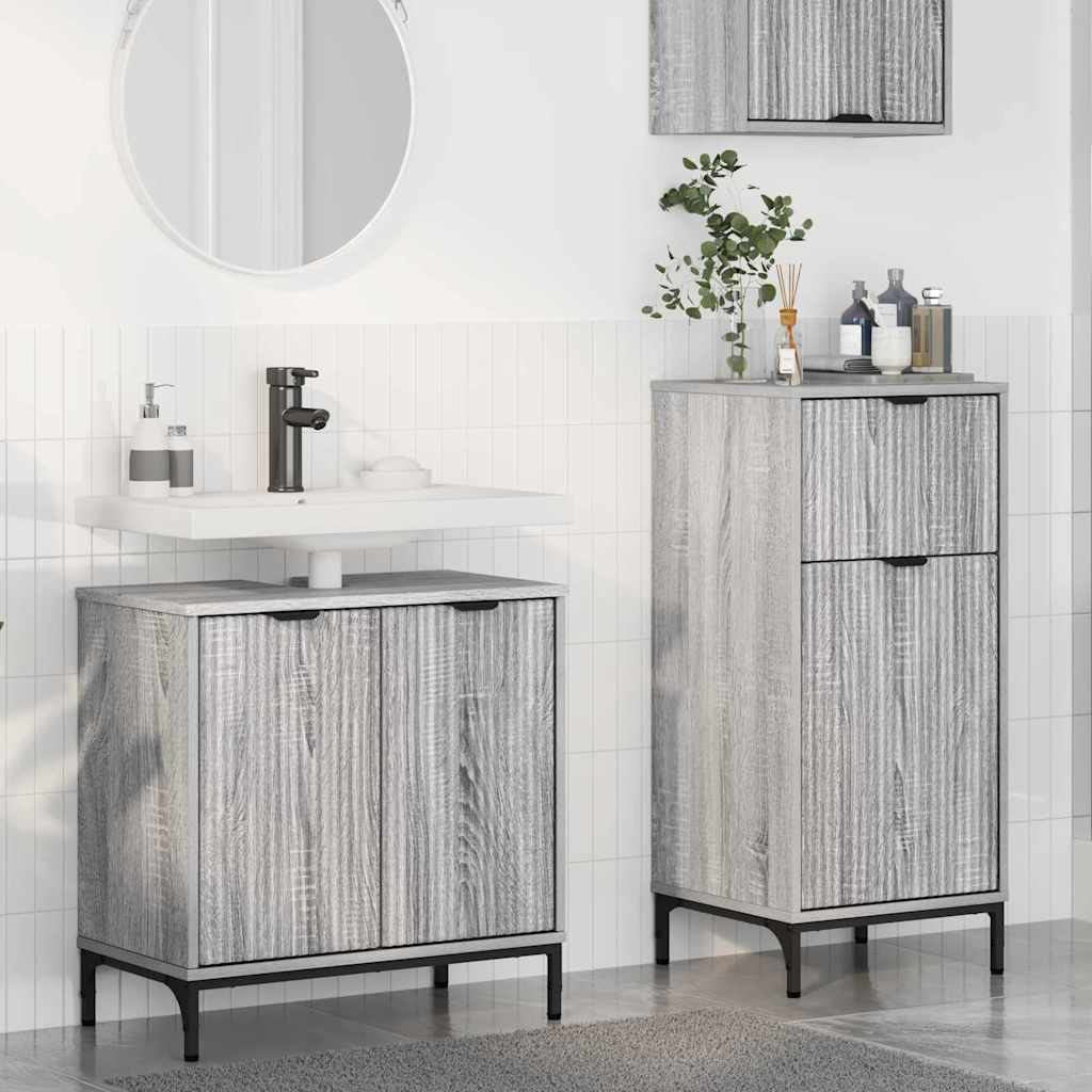 Set namještaja za kupaonicu s ladicama 2 pcs Siva Sonoma