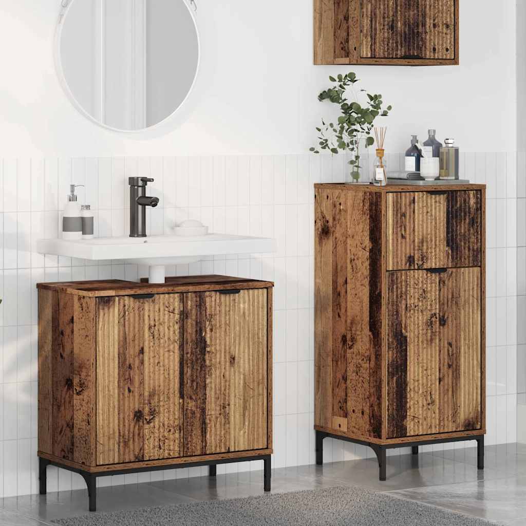 Set namještaja za kupaonicu s ladicama 2 pcs Staro drvo