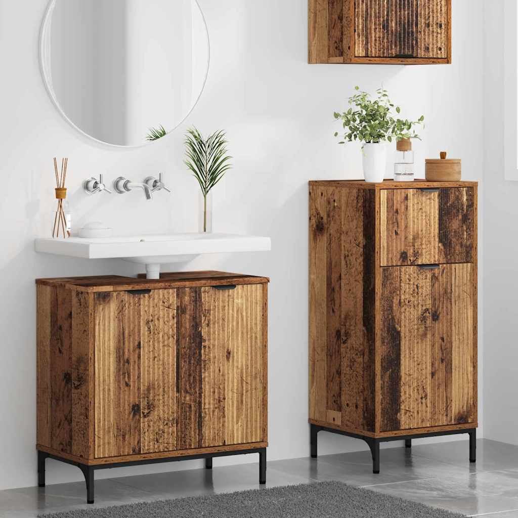 Set namještaja za kupaonicu s ladicama 2 pcs Staro drvo