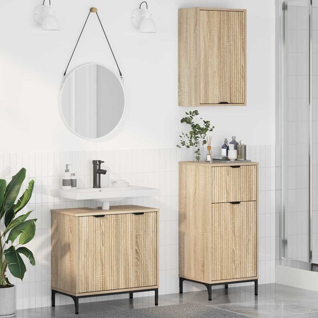 Set namještaja za kupaonicu s ladicama Zidne 3 pcs sonoma hrast