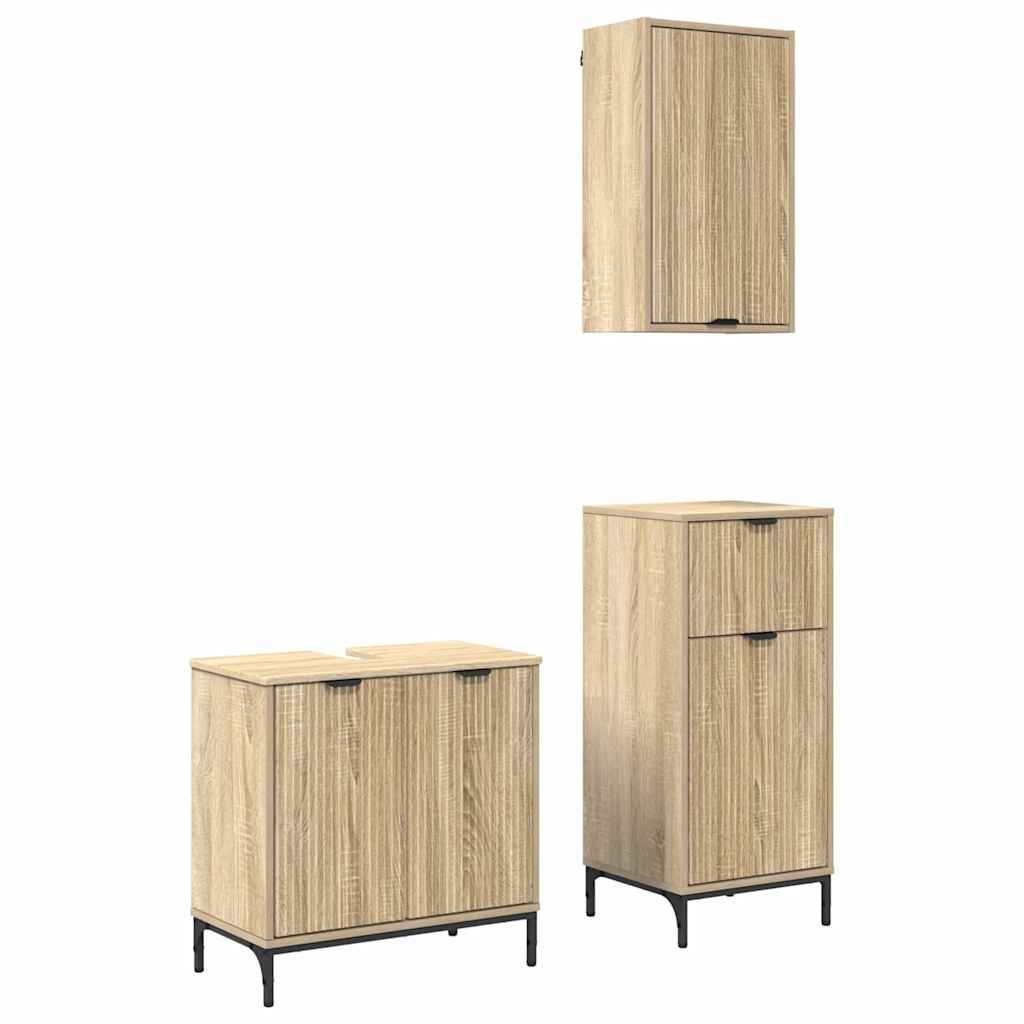 Set namještaja za kupaonicu s ladicama Zidne 3 pcs sonoma hrast
