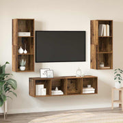 Set TV komoda Zidne 3 pcs Staro drvo Konstruirano drvo