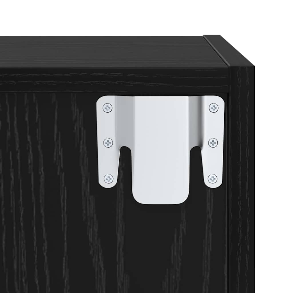 Set TV komoda Zidne 3 pcs Crni hrast Konstruirano drvo