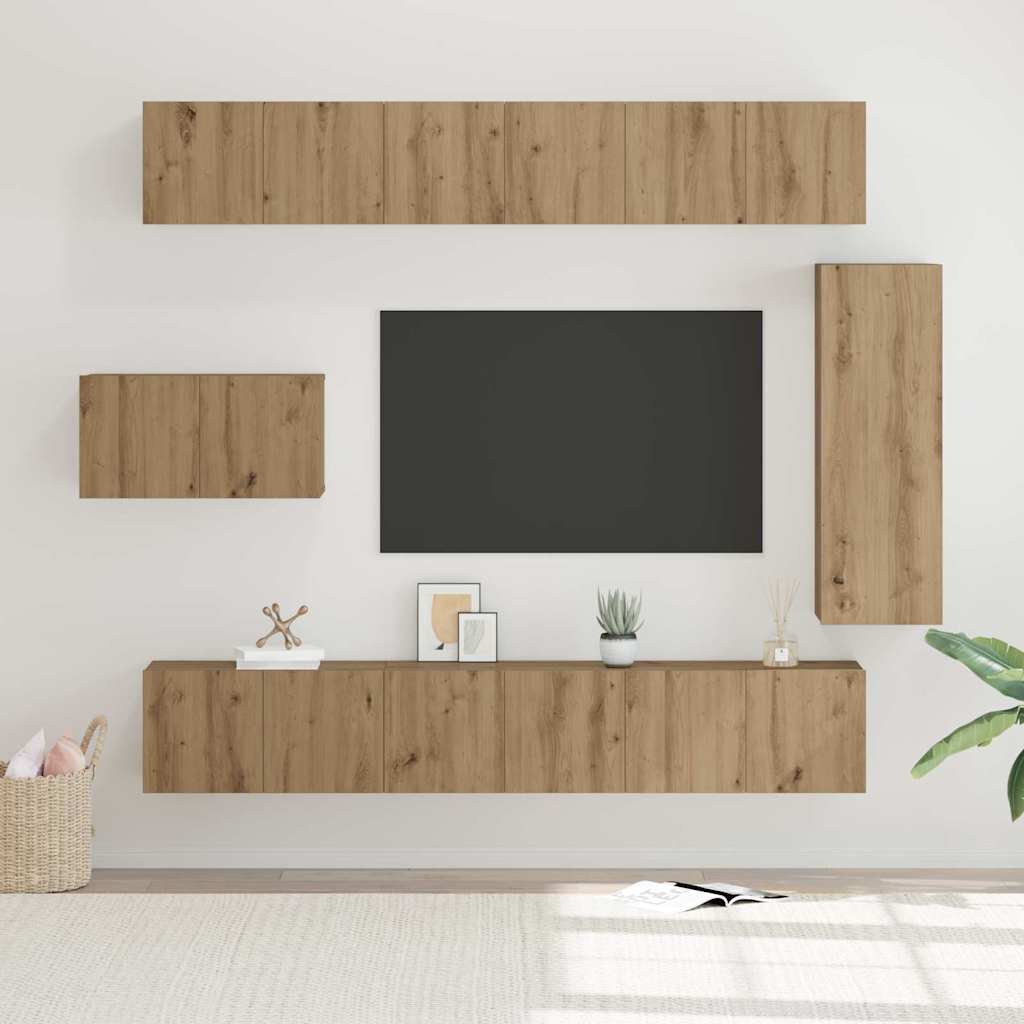 8-dijelni set TV ormarića konstruirano drvo