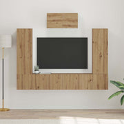 Set TV komoda Zidne 7 pcs Umjetnički hrast Konstruirano drvo