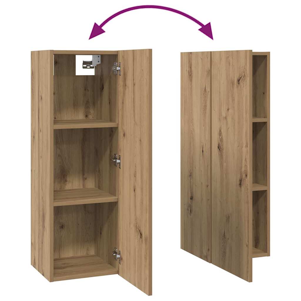 Set TV komoda Zidne 7 pcs Umjetnički hrast Konstruirano drvo