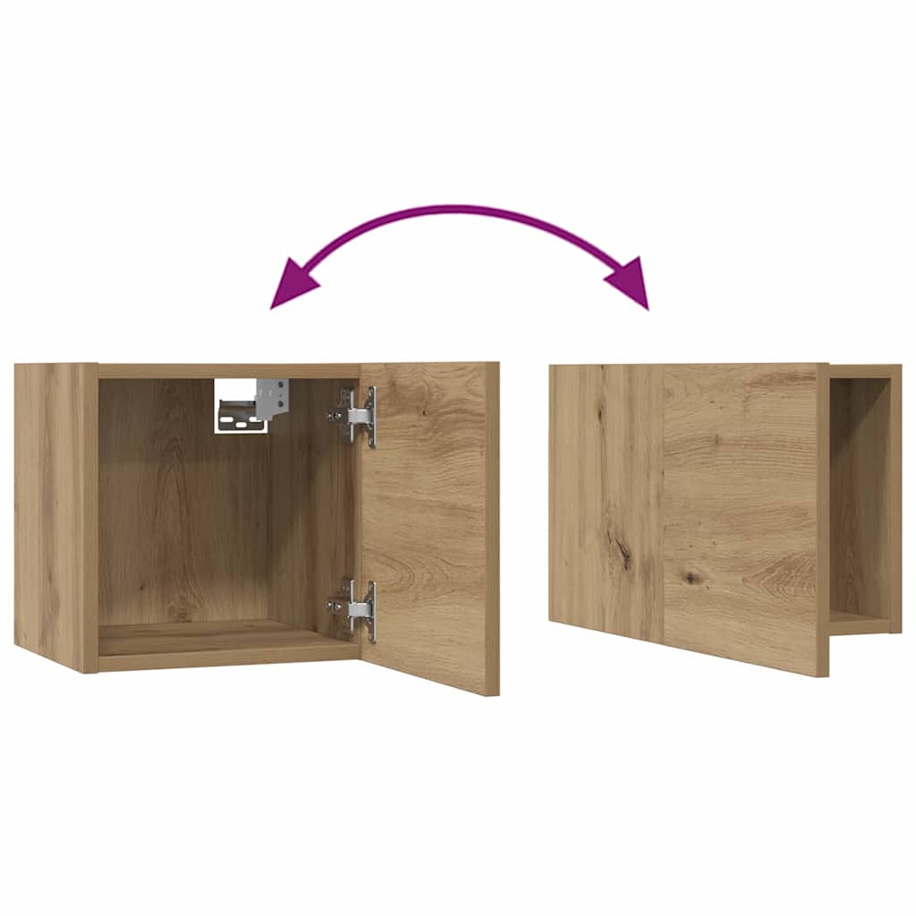Set TV komoda Zidne 7 pcs Umjetnički hrast Konstruirano drvo