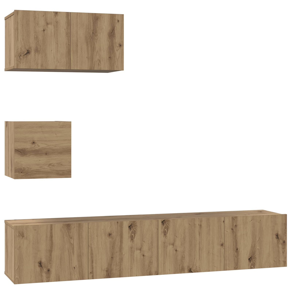 Set TV komoda 3 kom. Umjetnički hrast Konstruirano drvo Smeđa 80 x 30 x 30 cm