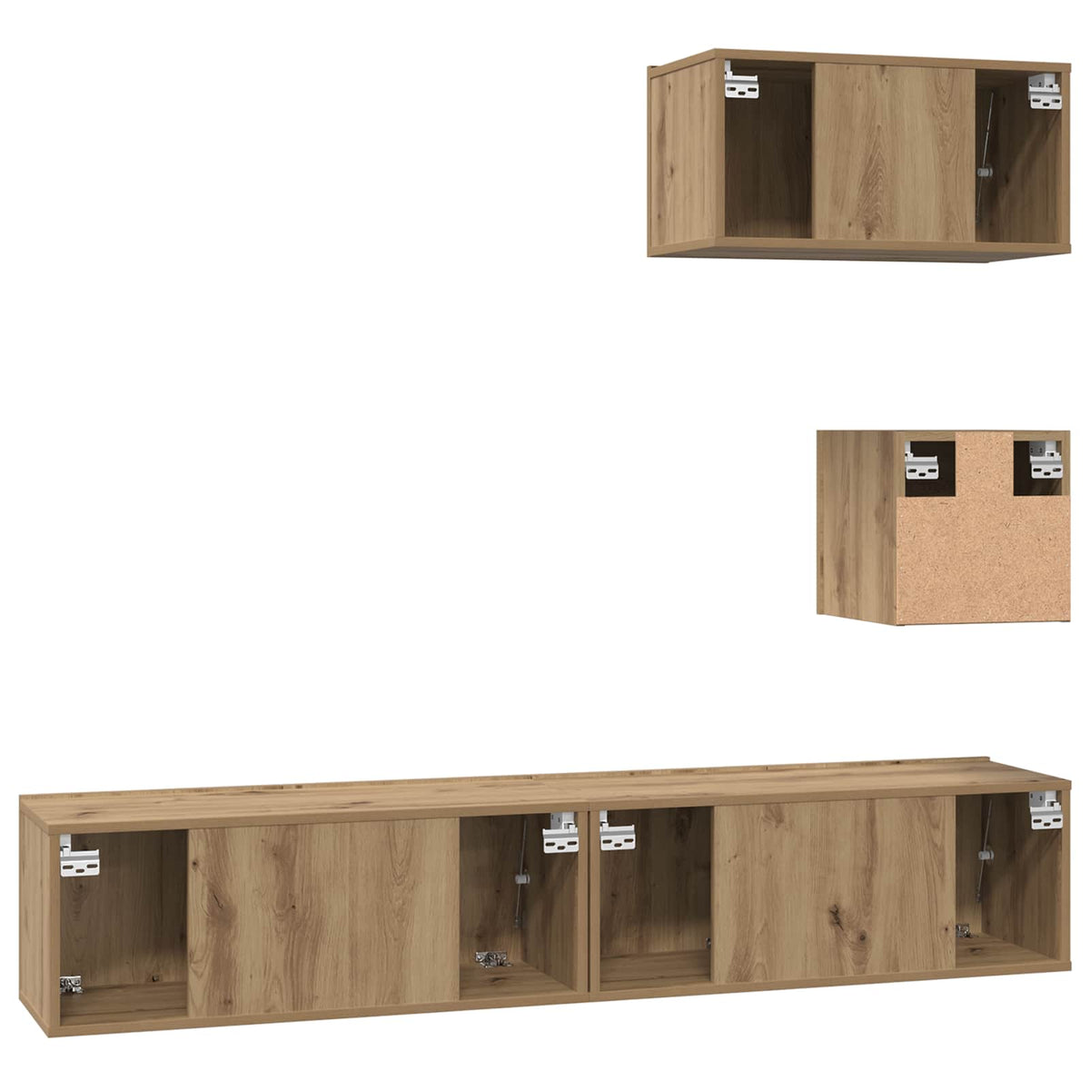 Set TV komoda 3 kom. Umjetnički hrast Konstruirano drvo Smeđa 80 x 30 x 30 cm