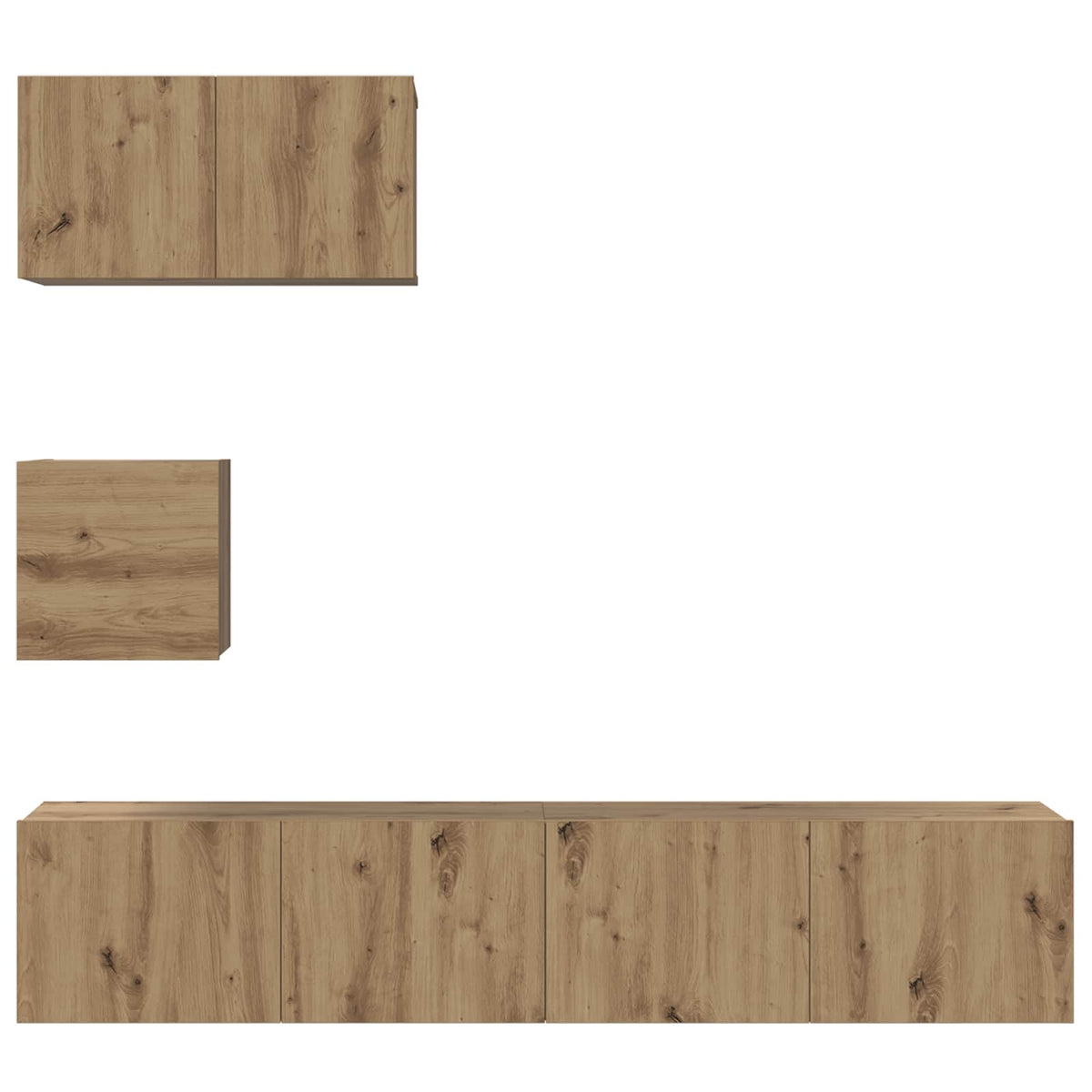 Set TV komoda 3 kom. Umjetnički hrast Konstruirano drvo Smeđa 80 x 30 x 30 cm