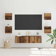 Set TV komoda Zidne 6 pcs Staro drvo Konstruirano drvo