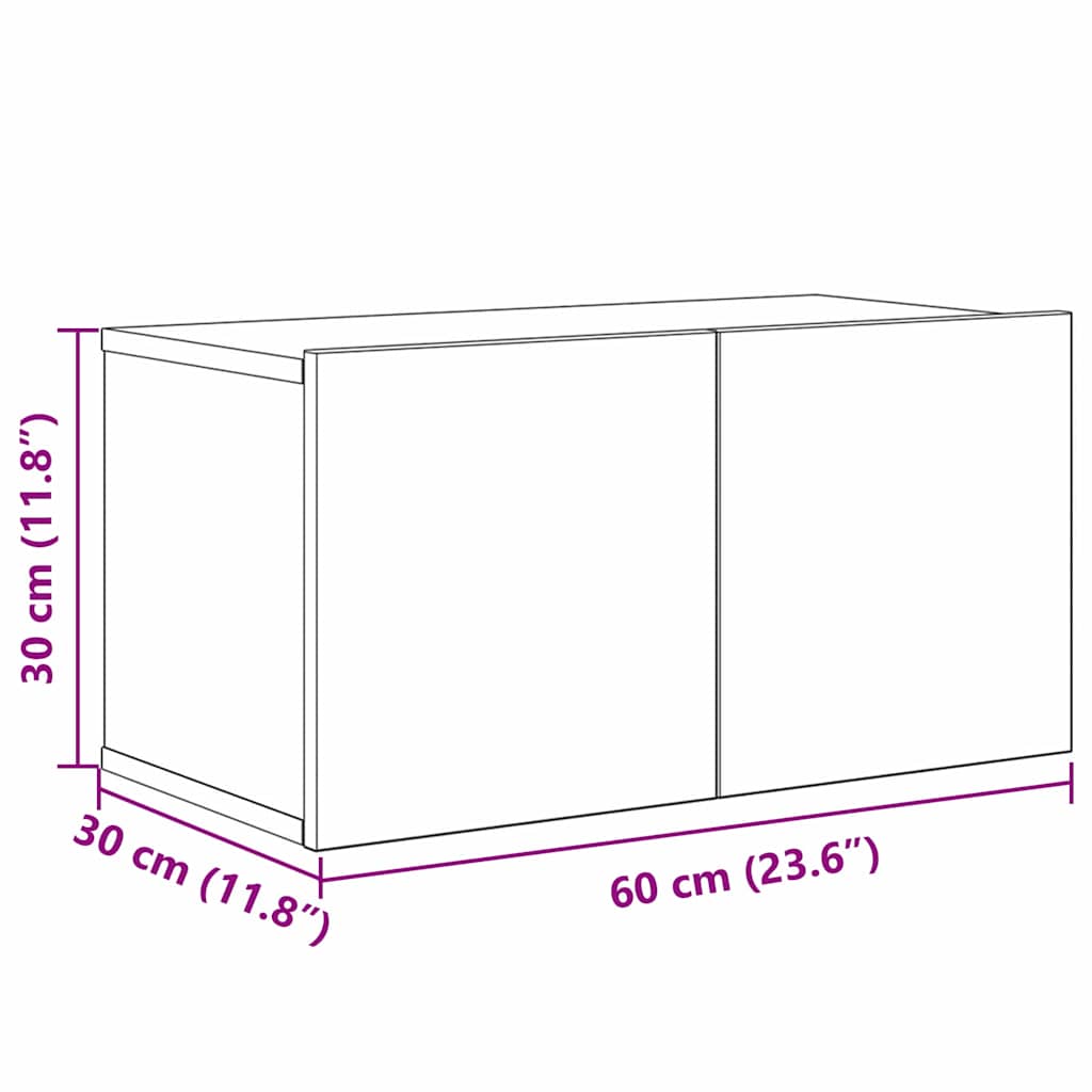 Set TV komoda Zidne 10 pcs Staro drvo Konstruirano drvo