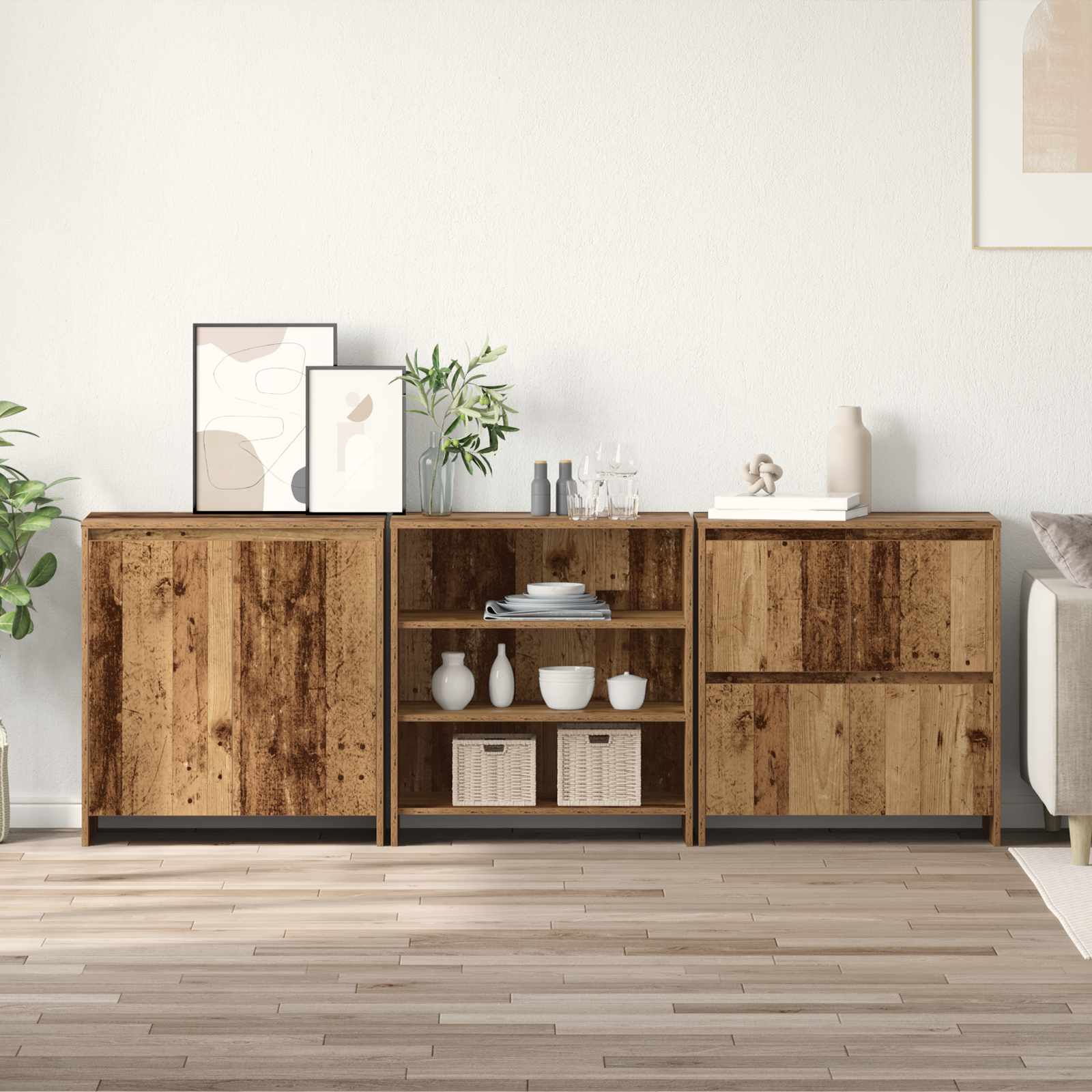 Kreveta 3 pcs Staro drvo 70 x 41 x 75 cm Konstruirano drvo